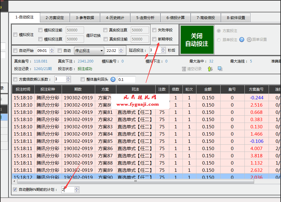 挂机方案-挂机方案百菲趋势15二星75注智能高级倍投本金1200日盈利600较稳定挂机论坛(1)