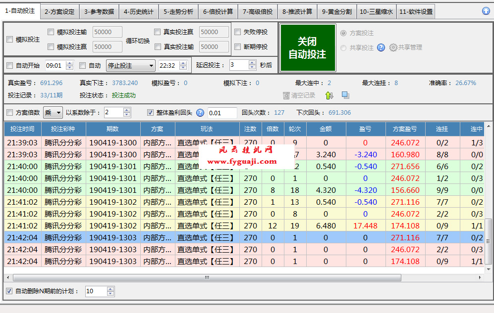 挂机方案-挂机方案请看截图  该方案玩法是前中后任三270注，倍投方式是高级...挂机论坛(3)